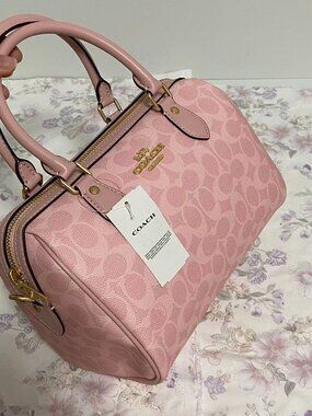 Coach Signature Pink Satchel Bag